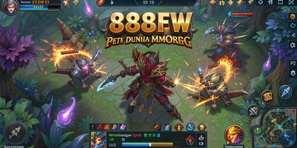 Tampilan gameplay epik dari 888FW dalam dunia MMORPG.