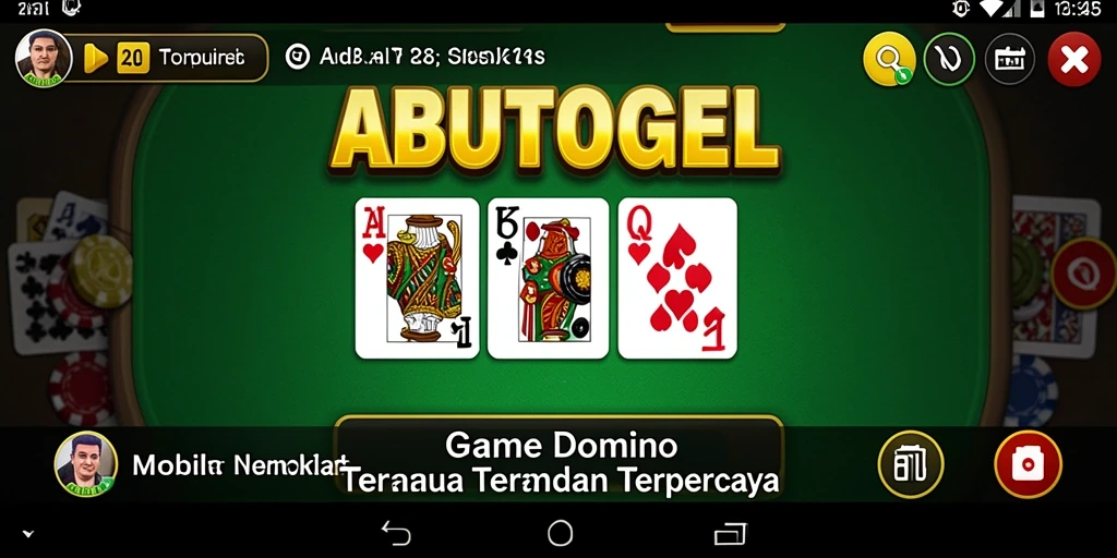 Screenshot gameplay ABUTOGEL yang menunjukkan kemeriahan permainan Domino.