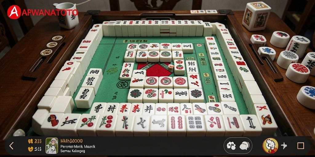 Tampilan gameplay seru ARWANATOTO dengan ubin Mahjong.