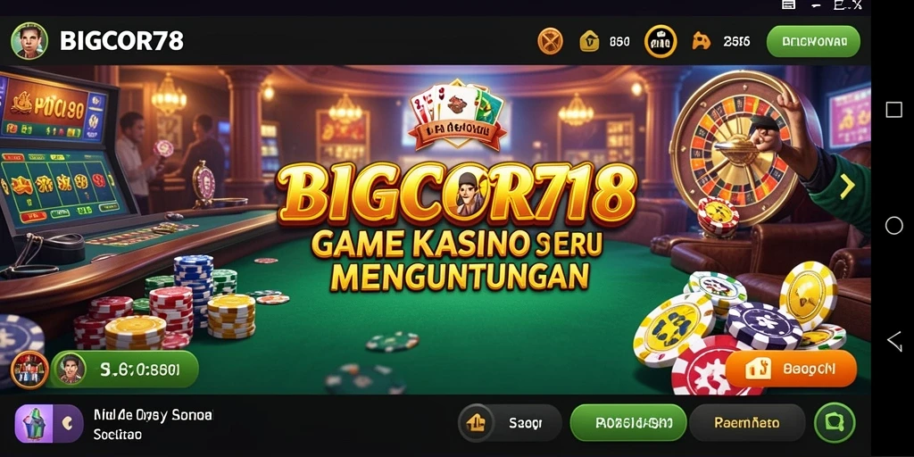 Screenshot menampilkan gameplay Kasino yang mendebarkan di BIGCOR78.