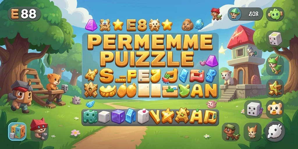 Tampilan gameplay E88 saat menyelesaikan puzzle yang menantang.
