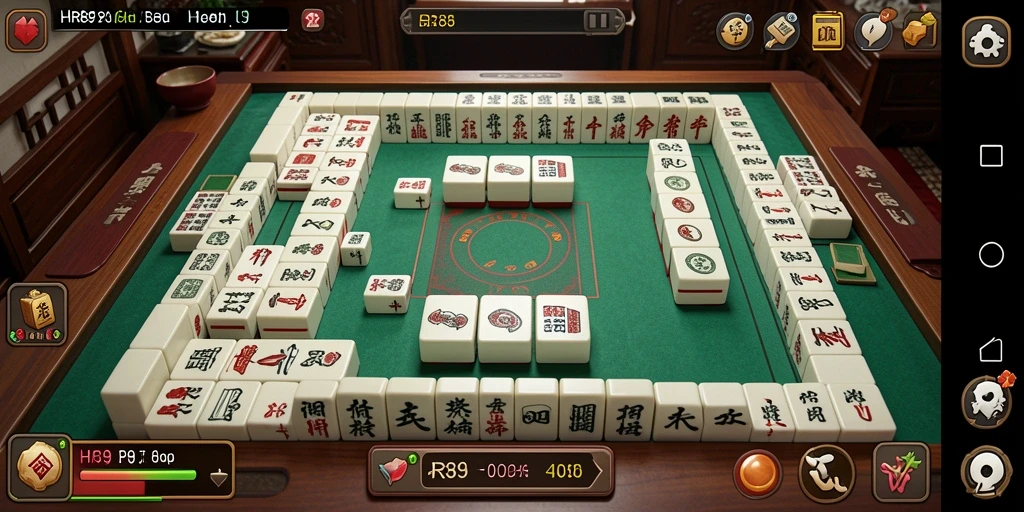 Tampilan screenshot HR89 menunjukkan gameplay menarik Mahjong.