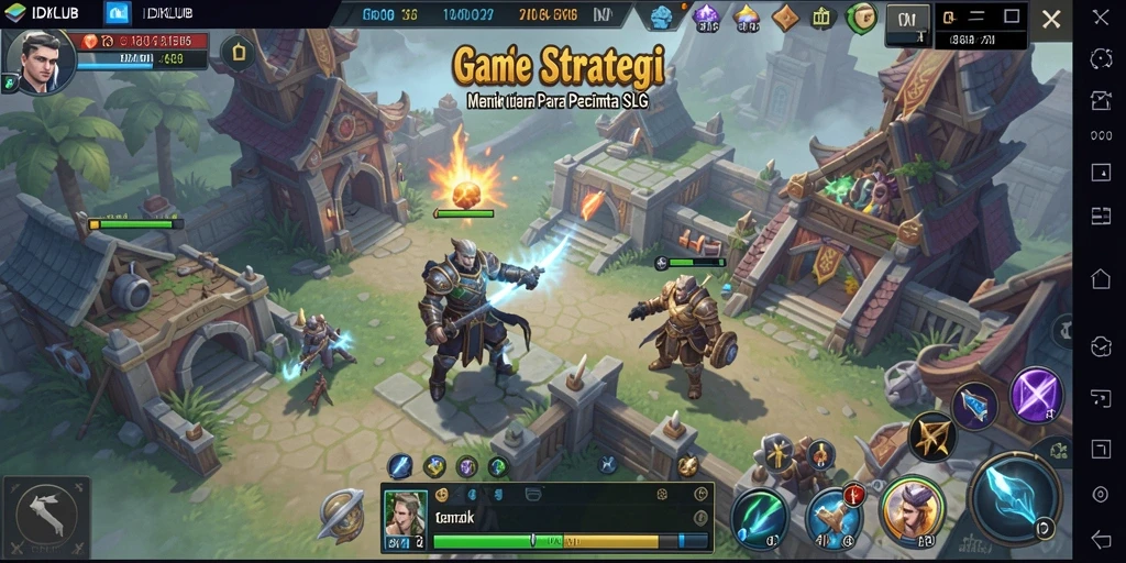 Screenshot utama IDKLUB menampilkan aksi seru gameplay SLG.