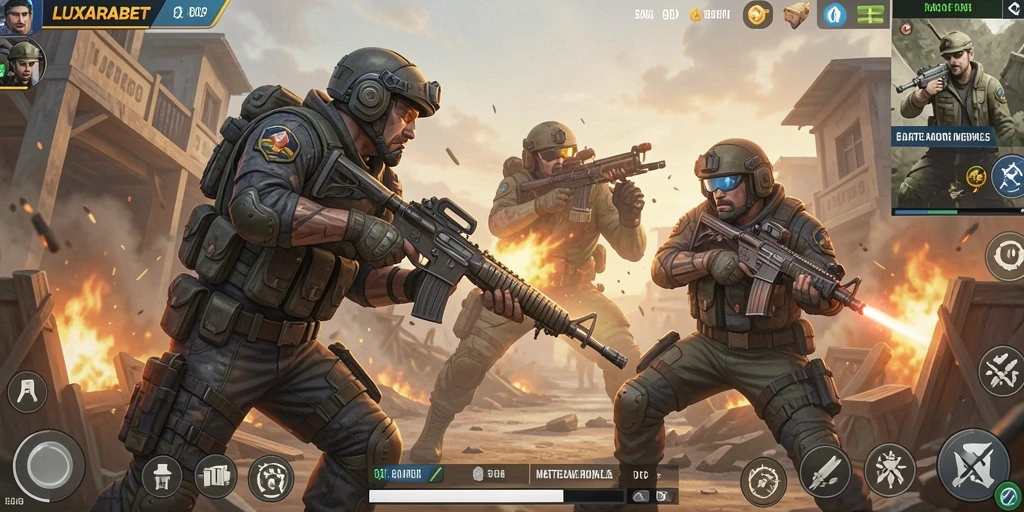 Screenshot LUXARABET menampilkan aksi seru dalam pertarungan Battle Royale.