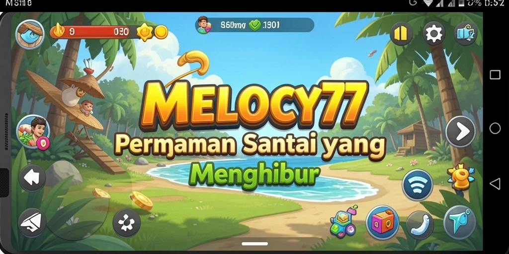 Screenshot MELODY77 menampilkan gameplay yang penuh warna dan menghibur.