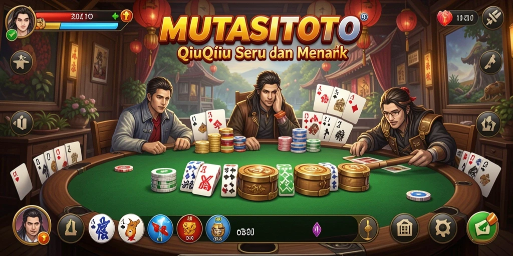 Tampilan menarik dari gameplay QiuQiu di MUTASITOTO.